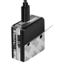 Interruptor mecânico de secretária com retroiluminação azul 1,8m cabo Base adesiva 3,9 x 3,9 x 1,6 cm Interruptor para PC e periféricos 3