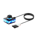 Interruptor mecânico de secretária com retroiluminação azul 1,8m cabo Base adesiva 3,9 x 3,9 x 1,6 cm Interruptor para PC e periféricos 5