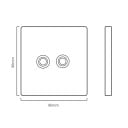 Interruttore da parete retro per luce 2Gang 2Way doppio alternato, leve in ottone vintage, 86×86 mm, acciaio inossidabile spazzolato, oro, per fai da te 2