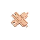 Intersecție de șine din lemn 11 x 11 x 1,2 cm Intersecție de trasee pentru conectarea mai multor direcții Element practic pentru construirea unei căi ferate ramificate 1