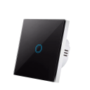 Întrerupător tactil cu 1 panou de sticlă 220V, 8,6 x 8,6 cm, întrerupător inteligent pentru casă, design modern, sticlă securizată și plastic PC 1