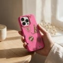 iPhone 17 Air - Leopardi- ja sydänkuvioinen suojakuori, PC ja TPU, Matta, Liukumaton pinta, Iskunkestävä ja naarmuuntumaton 3