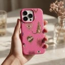 iPhone 17 Air leopárdmintás és szívmintás tok PC és TPU Anyag Matt csúszásmentes felület Ütés- és karcálló 2