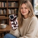 iPhone 18 Pro Tok Tehén Minta Liči Textúra PC + TPU Ütés- és Karcálló Védőtok Mindennapi Használatra 8