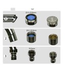 Irigador bucal portátil para grifo con presión de agua ajustable 100 cm de manguera 6 boquillas 3 adaptadores caja de almacenamiento sin necesidad de alimentación 5