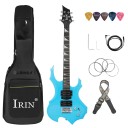 IRIN R-180 Electric Guitar Flame Shape 6 Strings 24 Frets Maple Body H-S-H Pickups Tremolo Bridge 94x32.5x4.5 cm with Case 6