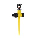 Irrigatore rotante da giardino con picchetto in plastica giallo-nero con filettatura esterna da 1/2 pollice per irrigare il prato e il giardino 1