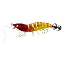 Isca de camarão 10,5 cm Isca artificial a brilhar com coroa de anzóis e patinhas Para a pesca de lulas, sépias e peixes predadores 1