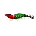Isca de camarão 10,5 cm Isca artificial a brilhar com coroa de anzóis e patinhas Para a pesca de lulas, sépias e peixes predadores 6