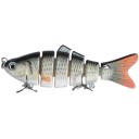 Isca de pesca articulada de 6 segmentos Para lucros e trutas Olhos 3D realistas Dois anzóis triplos Comprimento 10 cm Peso 16,5 g Água doce 6