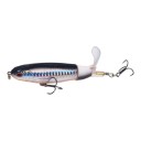 Isco de superfície popper 11 cm 15 g com cauda rotativa e olhos 3D Dois anzóis triplos Para pesca de predadores na superfície 10