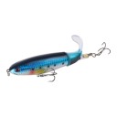 Isco de superfície popper 14 cm 35 g com cauda rotativa e olhos 3D Dois anzóis triplos Para pesca de predadores à superfície 14