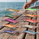 Iscos para lulas 10 unid 13,5 cm Iscos artificiais luminosos com impressão 3D e coroas de anzóis Em estojo Para pesca de lulas e sépias 2