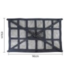 Iso kattoverkko asuntovaunuun peittojen ja vaatteiden säilytykseen 90 x 65 cm Polyesteri kantavuus 25 kg Musta säilytyspussi asuntovaunun katossa 2