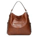 Iso naisten olkalaukku yhdellä kahvalla ja irrotettavalla hihnalla Keinonahka Vetoketjukiinnitys Vetoketjutaskut Mitat 35 x 28 x 13 cm 6