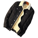 Isolierte Jeansjacke für Herren mit Fleecefutter Stylische Jacke für Herbst und Winter Warme Jacke mit Taschen Klassischer Schnitt 1