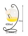 Italoskészlet fém állványon 430 ml dekoratív pohár szívószállal 23 cm magas tiszta pohárből 3