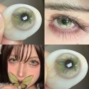 Jaarlijkse gekleurde contactlenzen met sterkte -8.00 met een vlinder in de iris decoratieve lenzen voor cosplay anime effect 2