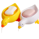 Jabonera de 18 x 9 cm con forma de pato, bandeja de baño autodrenante, soporte creativo para bañera y lavabo. 2