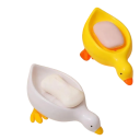 Jabonera de 18 x 9 cm con forma de pato, bandeja de baño autodrenante, soporte creativo para bañera y lavabo. 5