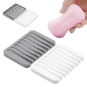 Jabonera de silicona de 11,5 x 8 x 1 cm, autodrenante, antideslizante, organizador de baño multifuncional. 4