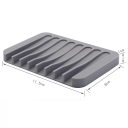 Jabonera de silicona de 11,5 x 8 x 1 cm, autodrenante, antideslizante, organizador de baño multifuncional. 5