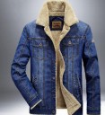 Jachetă bărbătească din denim cu blană J1415 2