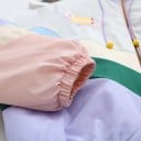 Jachetă bomber pentru femei în culori pastelate Benzi colorate înclinate Guler cu șnur Închidere cu fermoar Două buzunare Manșete și tiv elastice 5