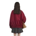 Jachetă damă reversibilă cu fermoar, guler cu nasture și tiv elastic, croi lejer, cu umeri lăsați, pentru oraș 6