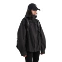 Jachetă damă rezistentă la vânt cu glugă și guler înalt, croială oversized liberă cu tiv ajustabil pentru oraș și plimbări 7