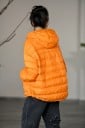 Jachetă de damă din pene, peste cap, cu glugă și fermoar la gât, croi oversized liber, buzunar tip kengur, margine ajustabilă 8