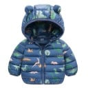 Jachetă de iarnă pentru copii cu glugă și urechi Unisex jachetă călduroasă de iarnă cu fermoar Poliester Jachetă moale călduroasă 3