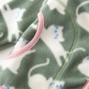 Jachetă de iarnă pentru copii cu guler înalt Jachetă unisex călduroasă cu fermoar Jachetă din pluș verde cu buzunare Jachetă de iarnă confortabilă 3