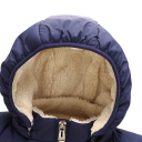 Jachetă de iarnă pentru copii, simplă, cu glugă, jachetă călduroasă din bumbac și lână, cu fermoar, hăinuță confortabilă de iarnă pentru copii 4