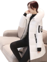 Jachetă de iarnă pentru femei cu glugă și blană artificială Parka căptușită și călduroasă Jachetă lungă cu buzunare Palton elegant pentru vreme rece 4