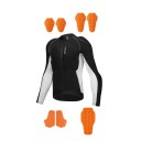 Jachetă de motocicletă pentru bărbați cu fermoar neagră cu protecții pentru piept, spate, umeri, coate și elemente reflective WOSAWE 6