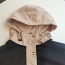 Jachetă de primăvară pentru femei cu glugă Croi oversized liber Părți colorate Întreținere cu fermoar și capse Tiv ajustabil și manșete 5