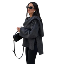 Jachetă de toamnă pentru femei cu croi lejer Guler stratificat elegant Palton stilat pentru oraș Scurt de modă Îmbrăcăminte lejeră 4