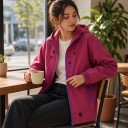 Jachetă impermeabilă și rezistentă la vânt cu glugă și fermoar, cu trei buzunare cu fermoar și manșete și tiv ajustabile unisex 4
