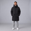 Jachetă lungă de iarnă pentru bărbați, din puf, cu glugă și guler înalt, parka căptușită cu fermoar, cu clapetă și buzunare mari 11