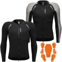 Jachetă motociclistică pentru bărbați cu fermoar neagră cu protecții CE pentru piept, spate, umeri, coate, elemente reflective WOSAWE 2