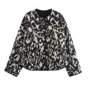 Jachetă pentru femei cu un model animalier pronunțat Jachetă ușoară căptușită Palton stilat pentru oraș Scurtă de toamnă și primăvară Îmbrăcăminte la modă 1