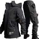 Jachetă și pantaloni impermeabili unisex pentru motocicletă, protecție împotriva ploii, cu buzunare, din poliester și bumbac 2