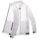 Jachetă sport ușoară, rezistentă la UV, pentru bărbați, ultra-subțire, cu fermoar, respirabilă, rezistentă la UV, pentru vară, rucsac 5