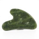 Jade Gua Sha plade i hjerteform 7,5 x 5 cm Massage skraber lavet af natursten Mørkegrøn Til ansigts- og halsmassage 1