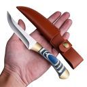 Jagtkniv med 19 cm klinge og læderskede Overlevelseskniv Militærkniv Udendørsudstyr Camping Vandring Bushcraft 2