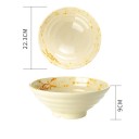 Japán stílusú porcelán tál 1600 ml krém alappal és narancssárga foltos mintával 22,3 x 9 cm leveshez 2