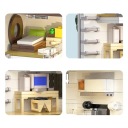 Japanese House 12.8 x 15.2 x 24.3 cm Architectural Building Set 1108 Pieces Creative Shop Café Teahouse Mini House for Children USB Light 3