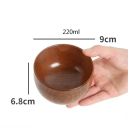 Japanese Wooden Bowl 200 ml 6.8 x 9 cm Traditional Design Wooden Bowl for Soup, Rice or Sushi Stylish Serving Bowl Zen Kitchen 2