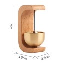 Japanische Dopaminglocke 7 x 4,5 x 3,5 cm mit Magnet und Holzständer Meditationsglocke Entspannungsdeko 4